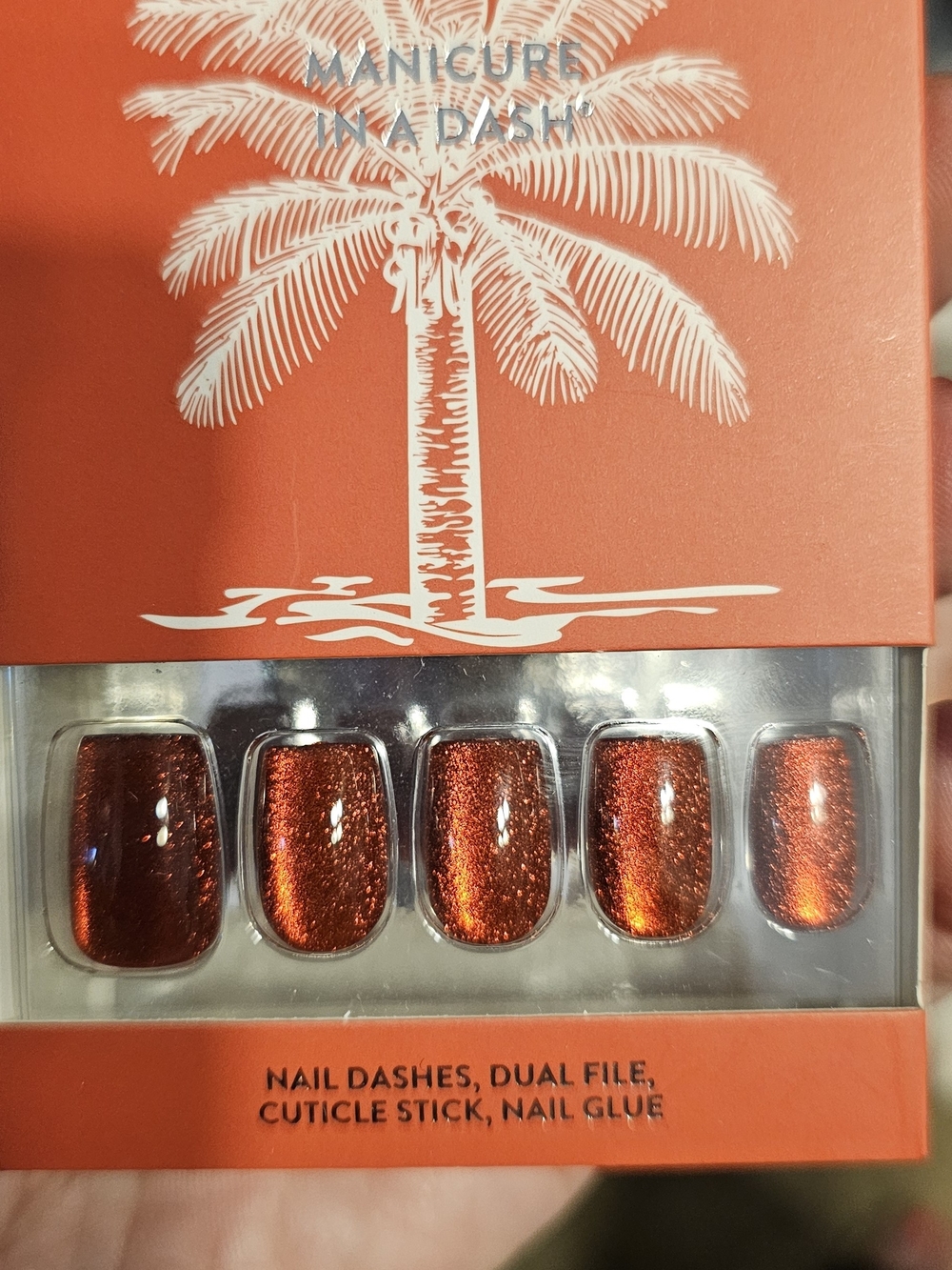 Manicure In A Dash Red Glitter Press-On Nails
